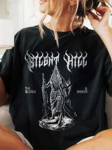 Vintage Silent Hill 2 Pyramid Head Shirt, Retro Horror Game Tee, Fan Apparel, Vintage Scary Shirt Fo - 黑色 - 查看 1