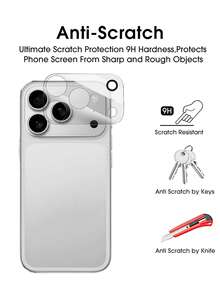Bộ 3 miếng dán bảo vệ ống kính camera tương thích với iPhone 17, 17 Air, 17 Pro Max, kính cường lực HD 9H, tương thích với iPhone 17, 16, 15, 14, 13, 12, 11. Miếng dán bảo vệ ống kính camera 3D, chống trầy xước, dễ dàng lắp đặt. Thích hợp sử dụng hàng ngày, tại văn phòng, nhà. Ốp bảo vệ camera chống nước, chống sốc, chống rơi vỡ và chống trầy xước. - Trong sáng - Xem 7