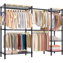 Perchero rack armable ropa organizador closet hogar ganchos estante modular organizador vertical armable para ropa y accesorios diseño resistente montaje facil ideal para closets habitaciones lavanderia comercio optimiza espacio y orden - Negro - Ver 10