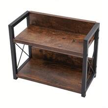 YUNRUX 2-Stage Spice Rack Efficient Storage Assistant Strong Load Capacity Aesthetically Appealing NEW - Brown - View 4