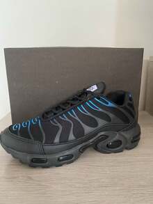 Men's Box Tennis Shoes Comfortable For Walking, Training And - Black Blue - View 3