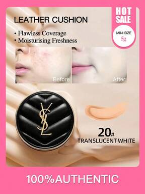 YSL YVES SAINT LAURENT LE CUSHION ENCRE PEAU Couture Cushion Foundation | #20 (For Light-Medium Skin), 5g Mini Size, Matte Finish & Long-Lasting