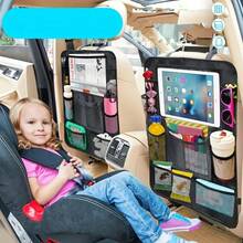 1 件婴儿汽车座椅储物袋，幼儿男孩和女孩汽车座椅靠背储物袋，婴儿用品，露营用品，旅行配件，婴儿需求，婴儿必需品，婴儿玩具和食品容器，多功能牛津布，防尘 - 黑色 - 查看 1