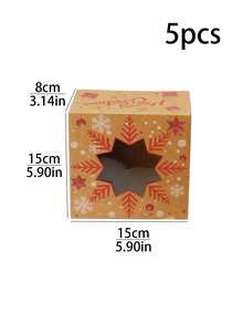 5 Stück/10 Stück Weihnachten mit transparenten Schaufenstern, Weihnachts-Gebäckbox, Keksdose, kreative Torte, Brot und Muffin, Weihnachtsgeschenkverpackung, Weihnachtsdekoration, Weihnachtspyjamas, Weihnachtsgeschenke, Weihnachtsdekoration - klein - Übersicht 18