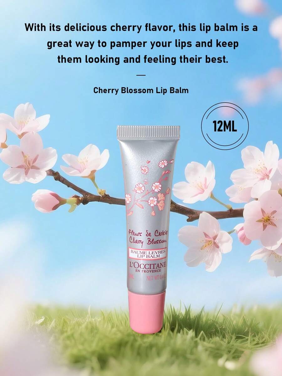 L'Occitane 欧舒丹樱花润唇膏，12毫升/0.4盎司，滋润唇部护理 - 12ml - 查看 1