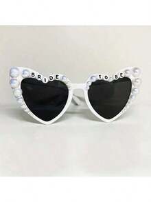 Gafas de novia con perlas para despedida de soltera, gafas con corazón blanco para la novia, gafas para mujeres de despedida de soltera con perlas, accesorio para ducha nupcial, regalo para la novia, regalo de cumpleaños de verano, regalos de boda, decoración de playa, útiles escolares, decoración de habitación - Multicolor - Ver 7