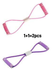 2pcs Purple & Blue Set, 1pc Upgraded TPE Material/Foam Handle Sports Resistance Bands, 38cm/14.96in Length, Suitable For Yoga, Fitness, Stretching, Strength Training, Ideal For Gifts Like Winter, Back To School, Birthday, Easter, Weight Loss - Multicolor - View 15