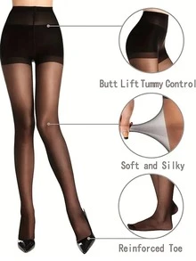 6 pares de medias transparentes de 20D para mujer de talla grande, medias negras estilosas y minimalistas, medias sexys y de moda para mujer, medias para fiestas de Navidad y Halloween, medias para cosplay, medias deportivas adecuadas para todas las ocasiones y perfectas para todas las estaciones
