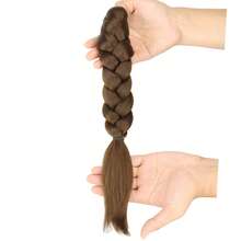 Claw Clip Braided Ponytail Wig, Handmade Synthetic Braided Ponytail, Suitable For Women's Daily Wear, Adds Volume, Available In Black, Brown, Blonde - Multicolor - View 12