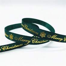 5yards 10mm Christmas Ribbon Printed Christmas Polyester Ribbon For Handmade Design Christmas Decoration Gift Packing