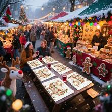 1 set/1 pièce/4 pièces/6 pièces Dessous de plat motif mouton et baie de houx de Noël, dessous de plat rectangulaires en polyester lavables en machine, protège-table, dessous de plat isolants, décorations de table de restaurant, fournitures de fête, décorations de Noël pouvant tous être offerts en cadeau