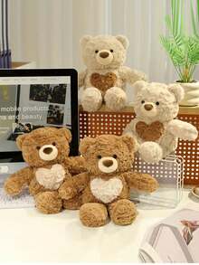 35厘米/13.78英寸可爱心形熊毛绒玩具卡哇伊泰迪熊毛绒玩具超柔软填充动物毛绒玩具完美的可爱礼物男孩女孩生日派对节日家居装饰 - 彩色 - 查看 1