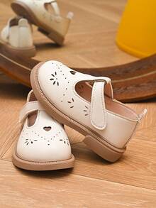 女童软底皮鞋，2025年春夏新品系列，公主风平底鞋，纯色，韩版时尚，小童休闲鞋