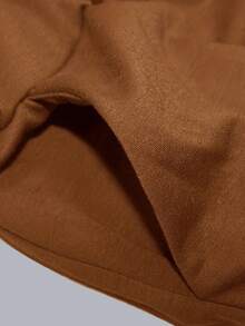 女士休闲圆领长袖衬衫（带口袋）和休闲裤（带口袋）两件套，适合户外活动和秋季穿着。 - 棕色 - 查看 7