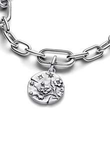 1pc Fashionable Charm Electroplated Silver Beaded Pendant, Versatile For DIY Bracelet, Necklace, Gift - Silver - View 7