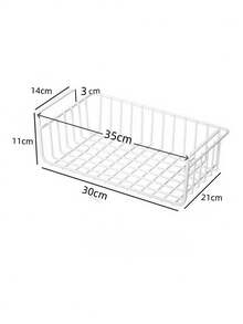Super life 1pc Space-Saving Storage Basket - Hanging Storage Rack - Multi-Function Storage, Can Be Hung Under Desk, Multi-Layer Storage Rack, College Dorm Desk Storage Basket, Kitchen Spice Rack, Extra Large Modern Vertical Storage Rack - No Installation Required, Metal Wire Basket, Saves Kitchen, Dorm, Office Space - Easy Open Storage Box, Easy To Install, Kitchen Storage Organizer - Black - View 4