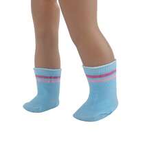 1 双适合 18 英寸娃娃的娃娃袜子，时尚娃娃服装配饰，多色条纹袜子，适合作为小女孩的生日礼物或节日礼物 - 彩色 - 查看 20