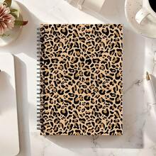 Leopard Spiral Notebook - Durable PP Cover, Black/Brown Animal Print Design, Sturdy Metal Spiral Binding, Suitable For Office, School, Diary And Art Supplies | Eye-Catching Pattern | Smooth Cover - one-size - View 3
