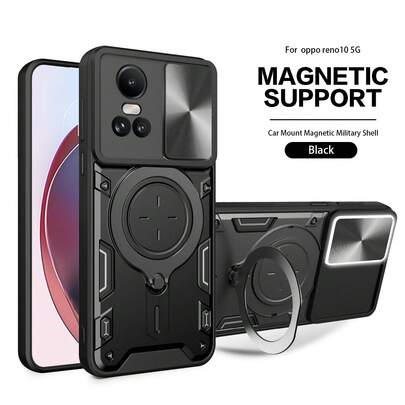 Compatible With OPPO RENO 10 5G / RENO 10 PRO 5G Phone Case With Sliding Camera Lens And Stand