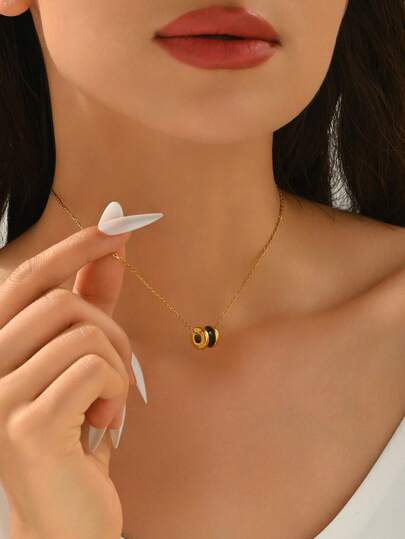 1pc 18K Gold-Plated Stainless Steel Minimalist Waist Chain Necklace, Fashionable Versatile , Suitable For Women's Daily Wear, Gift For Girlfriend, Social Gifting