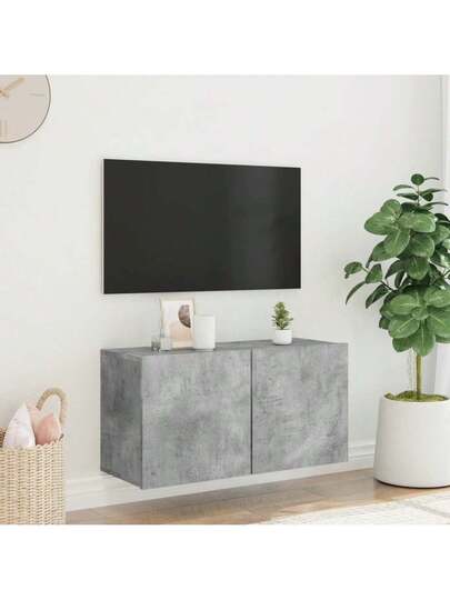 VidaXL Wand Mounted TV Cabinet 80x30x41 Cm Concrete Grijs view 3