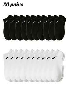 30/15/12/9/1 Pairs Socks, Sports Socks, White/Black/Grey Short Socks, No-Show Socks, Solid Color Minimalist Style, Suitable For Casual Daily Wear Christmas Gift - Multicolor - View 12