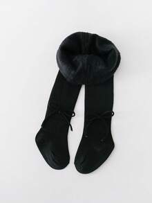 1pc Children's Thick Fleece Tights, Baby Warm Leggings, Girls Stirrup Stockings For Autumn/Winter