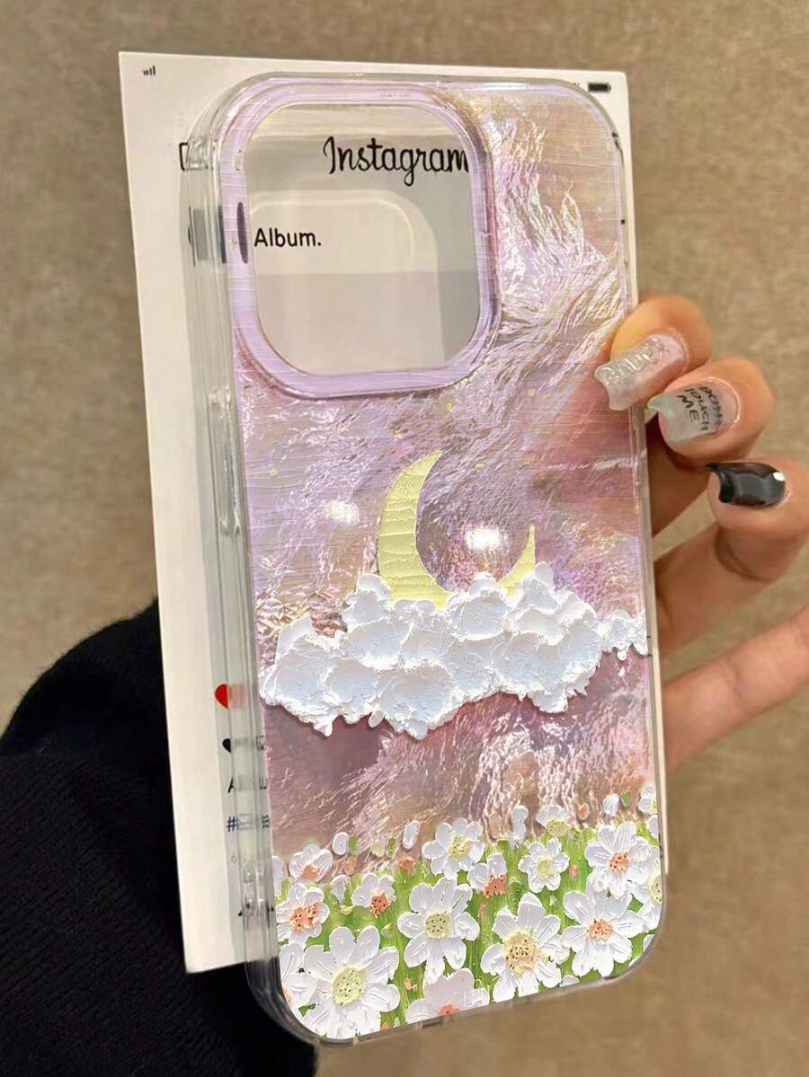 花月彩绘防摔软硅胶手机壳适用于 16/15 XR/7/8/16 Pro Max/13/13 Pro Max/14 Pro Max、S25/S25 Plus/S25 Ultra、A16/A36/A26/A56 系列 - 彩色 - 查看 1