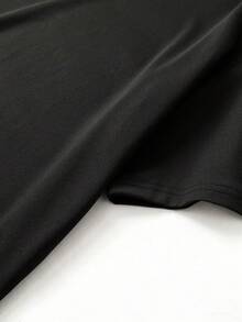 男士街头风格华丽水钻T恤 - 黑色 - 查看 4