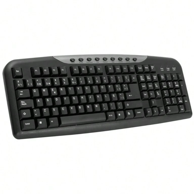 campus Teclado Plus Office Multimedia Negro – Teclado Cómodo y Resistente para Oficina y Hogar ✅ Entrega 24/72h a España (península) - Negro - Ver 1