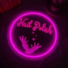 1pc Pink Neon Nail Salon Sign LED Decorative Light, USB Powered, Suitable For Nail Salon, Beauty Salon, Eyelash Extension, Spa Decor