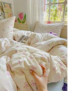 Bộ chăn ga gối đệm 3 món 100% Polyester in hình bướm, 2 vỏ gối + 1 vỏ chăn (Không có ga trải giường) - Nhiều màu - Xem 3