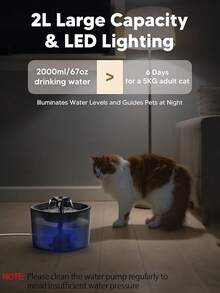 Automatic Feeder And Fountain, 4L/16 Cups Timed Dry Food Dispenser, 10s Meal Call, 20 Portions 6 Meals Per Day, 2L Cats Fountains Drinking With, Pet Feeder Dog Black - 白色 - 查看 6