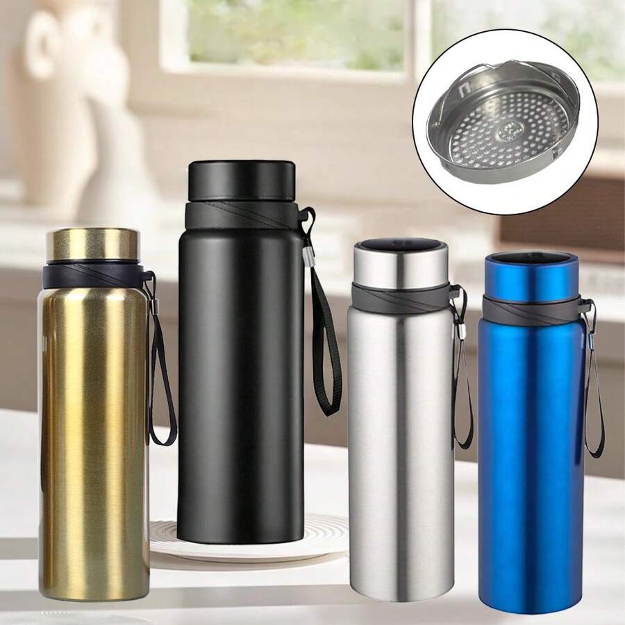 1L Vacuum Insulated Stainless Steel Water Bottle, Keeps Drinks Hot/Cold - Multicolor - View 1