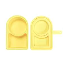 带硅胶盖的可重复使用容器，2 包双层容器，带盖硅胶调味品容器，用于零食酱料 - 彩色 - 查看 14