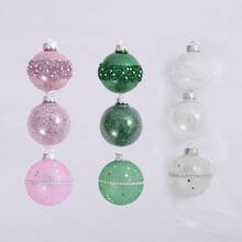 9 pièces/boîte, boules de décoration d'arbre de Noël de 8 cm/3,1 po de diamètre, boules décoratives colorées suspendues pour salon, chambre à coucher, décoration de fête de vacances, pendentifs de décoration de Noël, décoration de la maison, décorations de Noël, décoration de pièce d'hiver