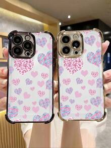 Niedliche Handyhülle mit rosa Herz Leopardenmuster, ästhetische, lebendige Hülle, modischer, stoßfester, personalisierter Schutz, kompatibel mit iPhone 16Promax 16 15 14 13 12 11 X XS XSMAX Plus Pro S25Ultra S25Edge S25 24 23 22 plus FE Hülle - Goldene(gold) - Übersicht 5