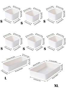 9/6/5/4 piezas de caja de almacenamiento de plástico blanco, juego de cajones de almacenamiento, bandeja de almacenamiento de cajón multifuncional para baño y tocador, caja de almacenamiento de cosméticos, dormitorio, herramientas pequeñas de cocina y oficina