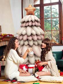 1 قطعة بالون شجرة عيد الميلاد الكبيرة، ديكور عيد الميلاد، شجرة عيد الميلاد ثلاثية الأبعاد مجمعة من الرقائق المعدنية باللونين الأخضر والوردي، مناسبة لديكور حفلة عيد الميلاد، حفلة العطلات، ديكور عيد ميلاد شتوي، عيد ميلاد مجيد، ديكور حديقة، حفلة عيد ميلاد، لوازم حفلة عيد الميلاد والعام الجديد المنزلية