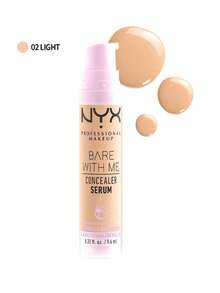NYX Bare With Me 遮瑕精华 02 淡妆遮瑕膏 0.32 盎司/9.6 毫升 保湿遮瑕 浅色调 精华注入 轻盈自然妆效 女朋友 妻子 母亲 朋友 生日 毕业派对 旅行 露营 户外 学校 校园旅行 节日 周年纪念 秋季 秋季 万圣节 秋季妆容 清爽透亮肌肤 少即是多 简约别致 - 02 Light - 查看 3