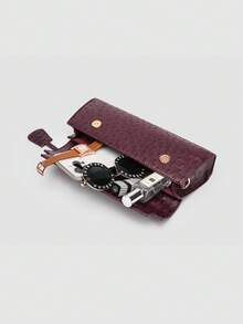 1 件鸵鸟图案 PU 手提包，女士多功能单肩包和斜挎包，适合日常时尚搭配和外出，情人节的理想选择，舒适时尚，时尚手提包，个性化礼物选择，2025 年配饰，时尚风格适合所有场合，价格实惠的奢华感，叛逆派对包，非常适合派对、婚礼、舞会、晚宴/宴会，优雅的女士包 - 酒紅色 - 查看 8