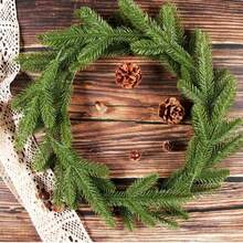 12 قطعة إكليل صنوبر نورفولك لمسة حقيقية، إكليل إصطناعي من إبر الصنوبر، نبات أخضر لديكورات عيد الميلاد على المنضدة والمدفأة وخلفية الجدار والغرفة والخارج والداخل لديكور الشتاء