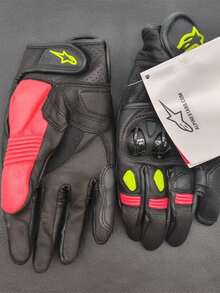 Alpinestars 摩托车手套真皮男士越野摩托车赛车手套GP手套春秋季触屏摩托 - 橄欖綠 - 查看 4