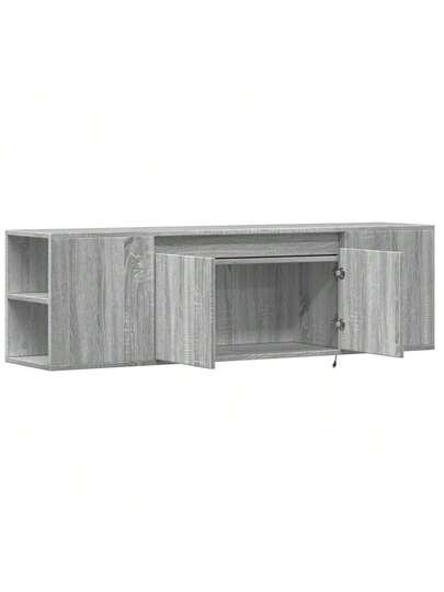 VidaXL TV Wand Unit LED Lighting 135x31x39.5 Cm Grijs Sonoma view 9