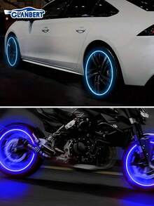 GLANBERT 4 piezas Luz decorativa de cabeza de gema para válvula de neumático de coche, luz de ambiente para válvula de neumático de motocicleta y bicicleta