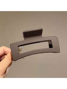 1pc/4pcs Square Lightweight Plastic Hair Claw Clip, Solid Color Hair Claws, Minimalist Style, Retro Frosted Disc Hair Clip, Suitable For Daily, Outing, Leisure, Party, Commuting, Vacation, Washing Face, Bathing, Makeup, Bathroom Hair Accessories, Headwear Accessories, Hair Clips (Black, Beige, Khaki, Dark Coffee)