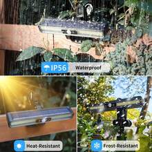 2 buah Lampu Sensor Surya Tahan Air untuk Luar Ruangan, 36 Bohlam LED, Suhu Warna 6000K, Lampu Keamanan Surya Portabel untuk Pagar, Garasi, Berkemah, dan Lainnya - Hitam - View 6