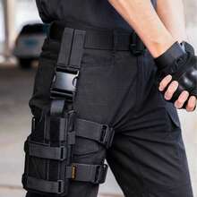 1 Pc Right-Handed Tactical Thigh Holster - Adjustable Quick-Draw With Magazine Pouch, 600D Nylon For CS Field & Airsoft - Black - View 2