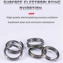 Topline Tackle 50pcs/100pcs Fishing Split Rings 3.5mm-15mm Fishing Tackle Stainless Steel Double Loop Split Open Rings Fishing Equipment