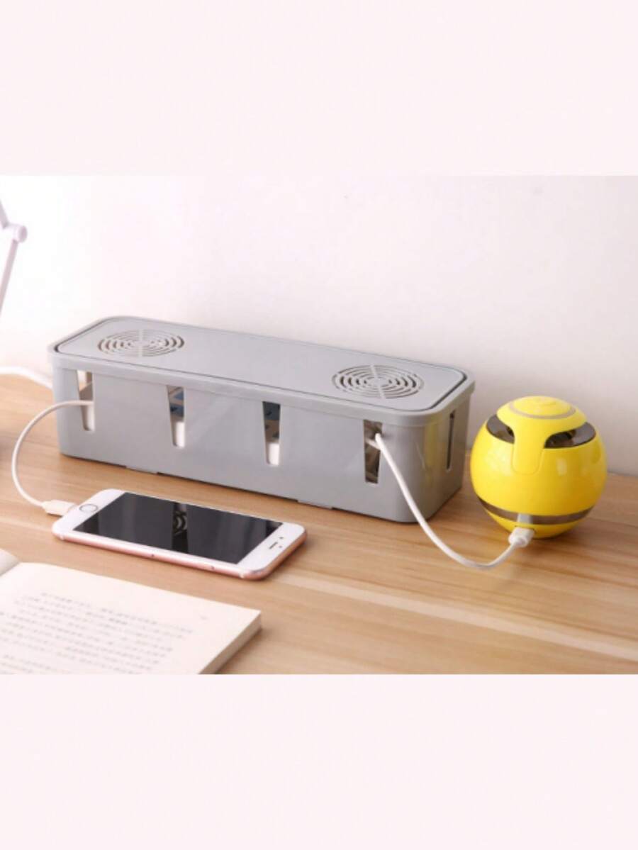 1 Stück Kabel Aufbewahrungsbox mit Deckel, Kabel Organizer mit hoher Kapazität, platzsparende Desktop Steckdosen Kabel Management Box zum Verstecken von Stromauslässen, für den täglichen Gebrauch, geeignet für Büro, Wohnzimmer, Zuhause Aufbewahrung und Organisation